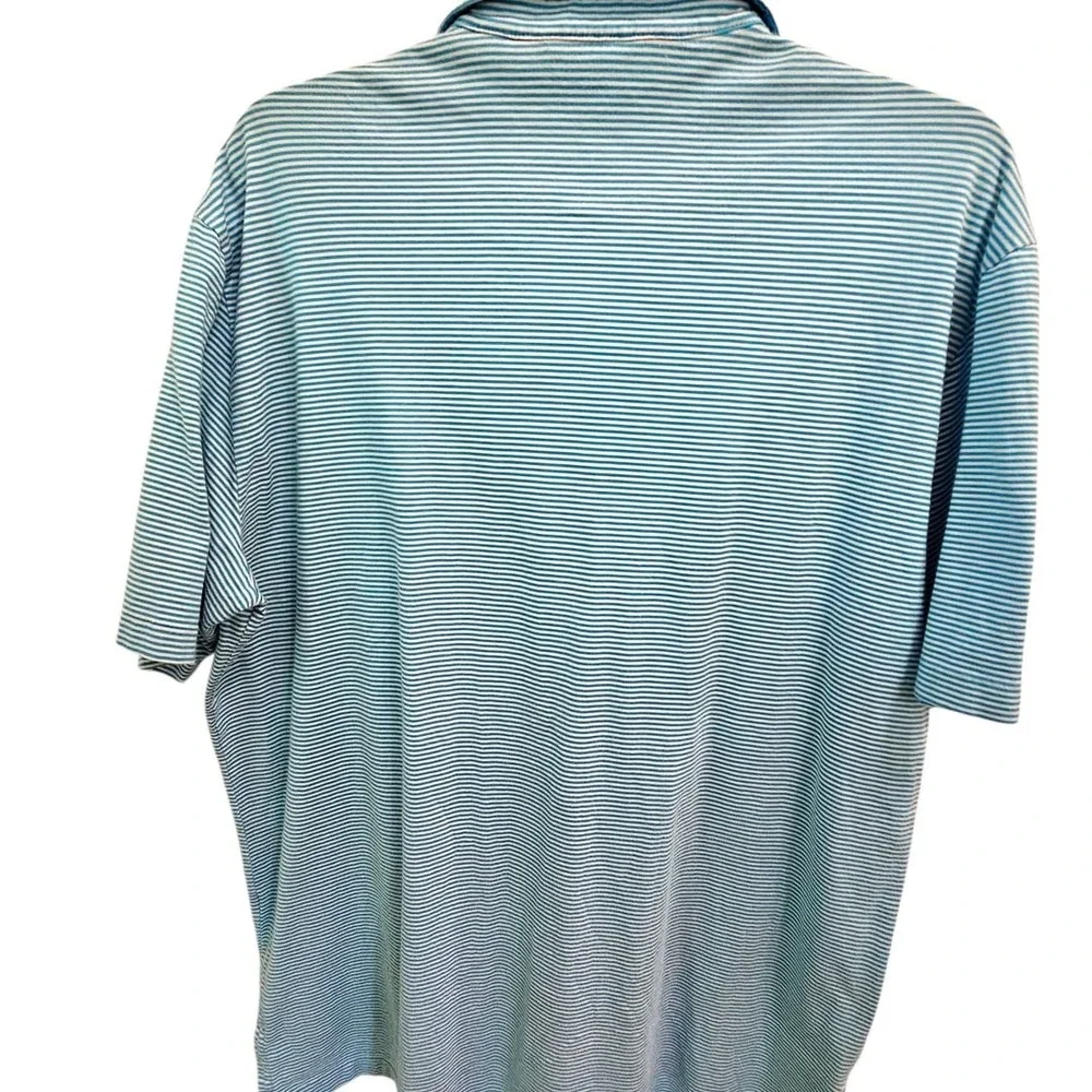 Polo Golf Ralph Lauren Vintage  Blue and White Striped Pima Cotton Polo Shirt
